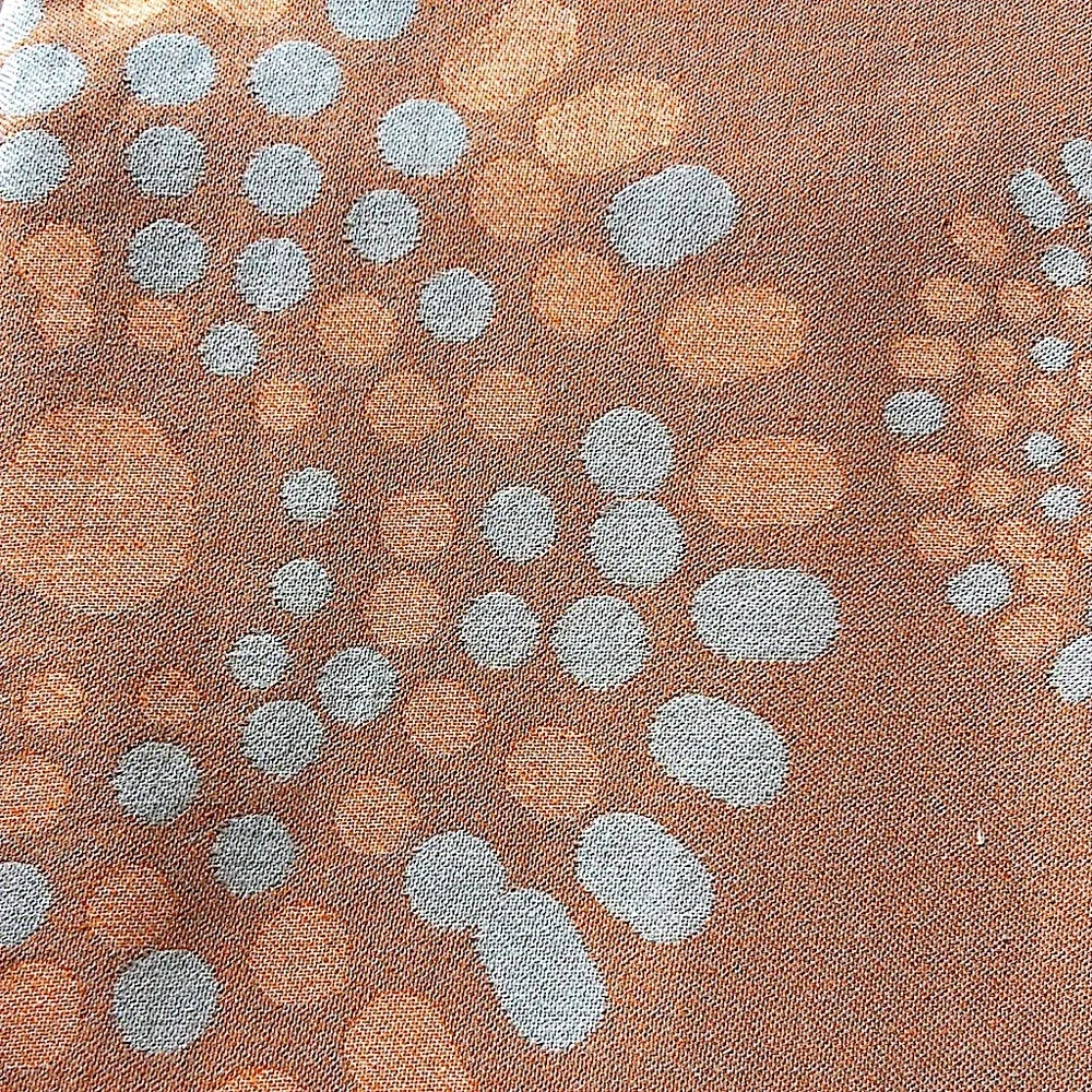 Mandala Tapestry Organic Blanket Loom Weave Tangerine Gray White FLiPSiDE 2 Side